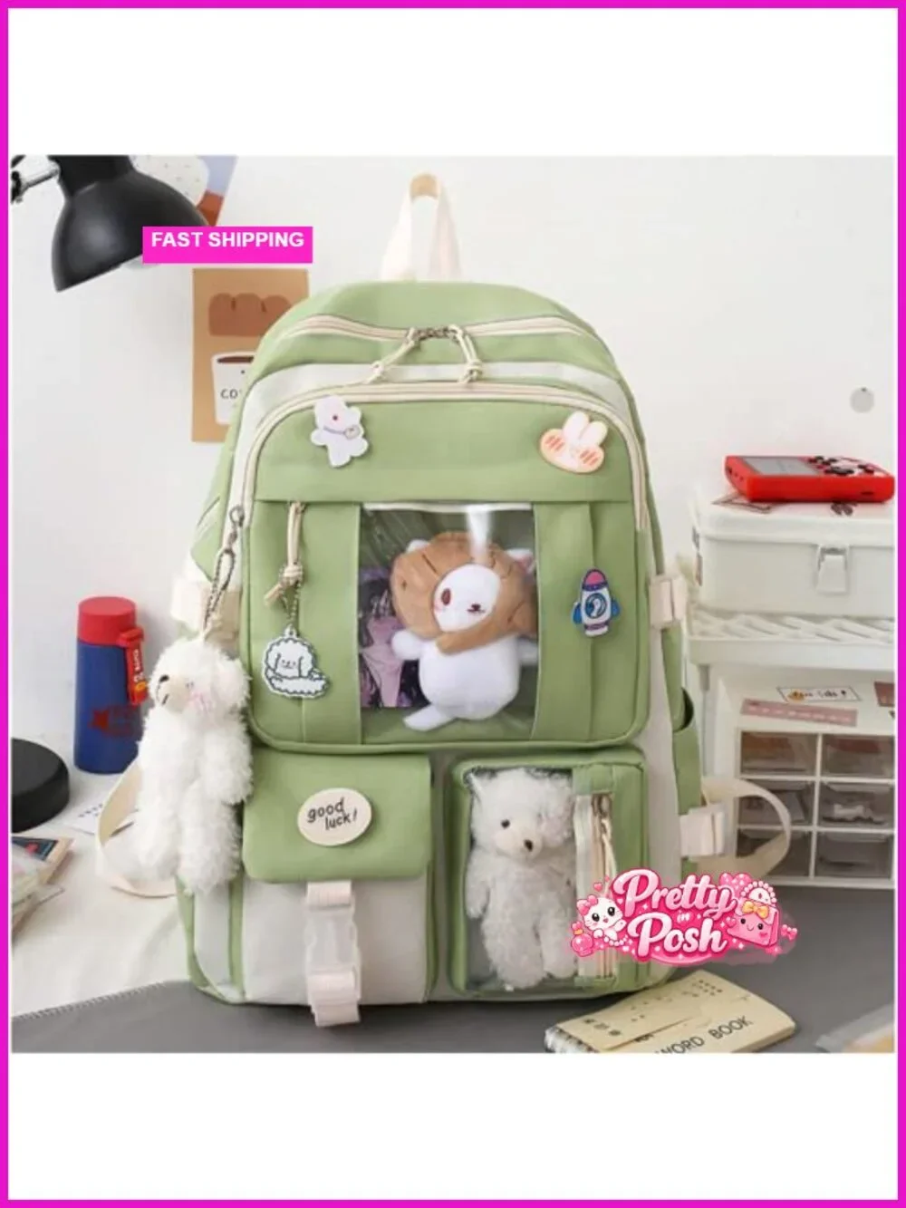 5pcs Kawaii Backpack Set Aesthetic Sports Bag with Shoulder Bag Pencil Case